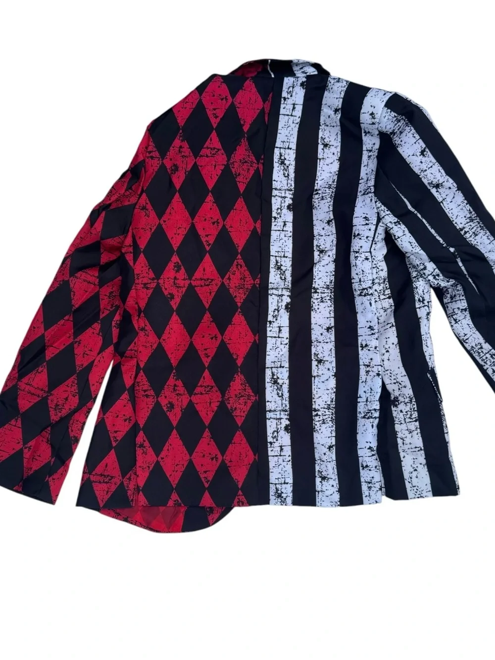 Kids Two-Piece Red & Black Crazy Clown  Patterned Suit Set with Matching Tie